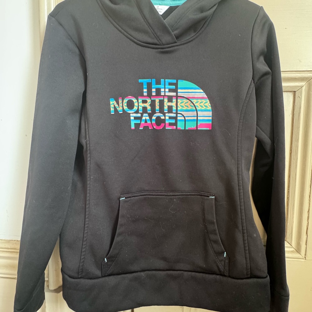 The North Face Black Jacket with Light Aqua Accent